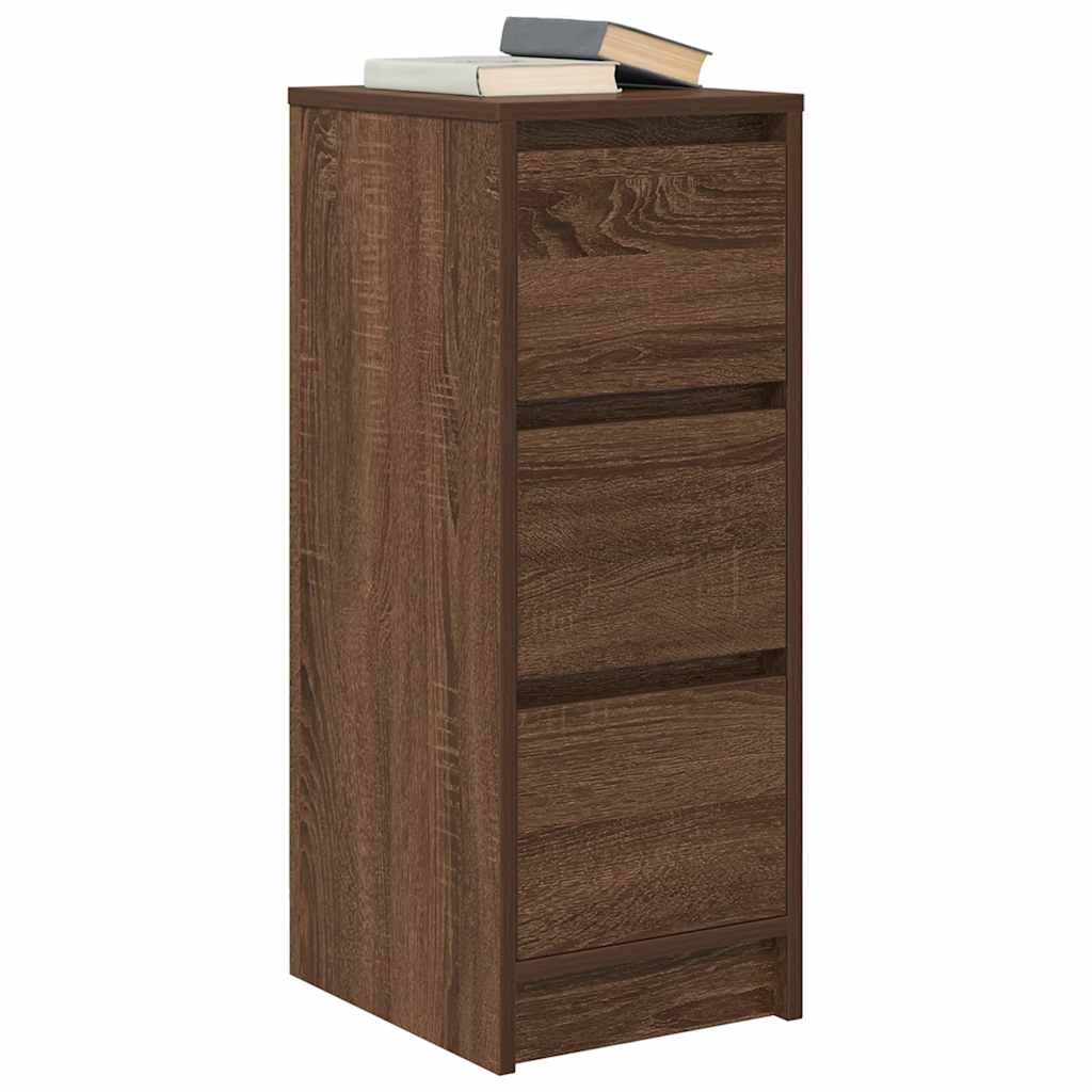 Credenza Rovere Marrone 29,5x34x76 cm in Legno Multistrato