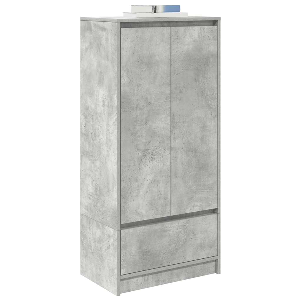 Armadio con Cassetto Grigio Cemento 55,5x34x119,5 cm Truciolato