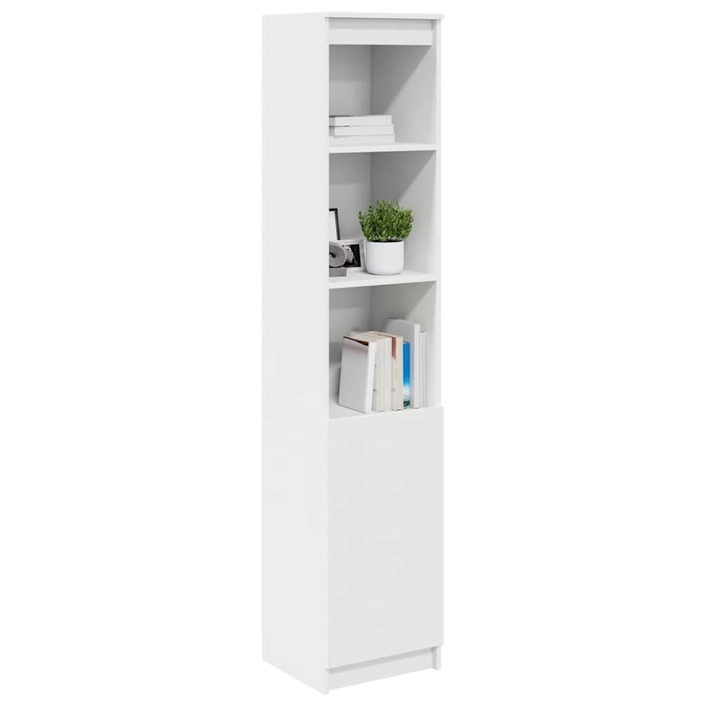 Credenza Bianca 37,5x35x180 cm in Legno Multistrato