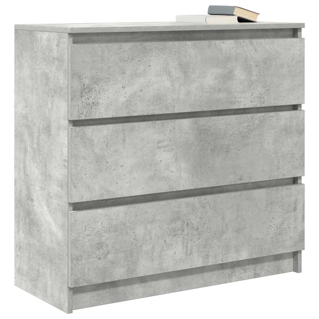 Credenza Grigio Cemento 80x35x76 cm in Legno Multistrato