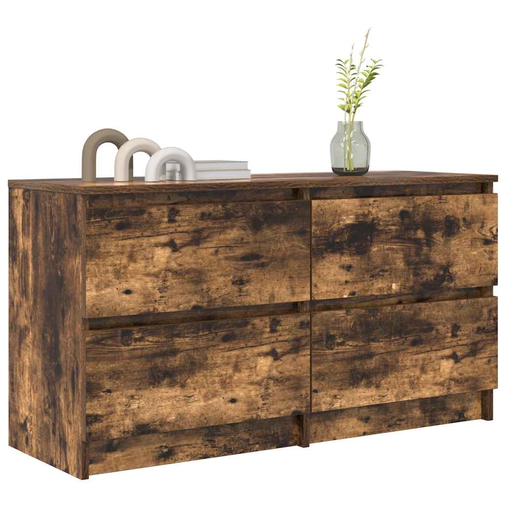 Mobile TV Rovere Fumo 100x35x54 cm in Legno Multistrato