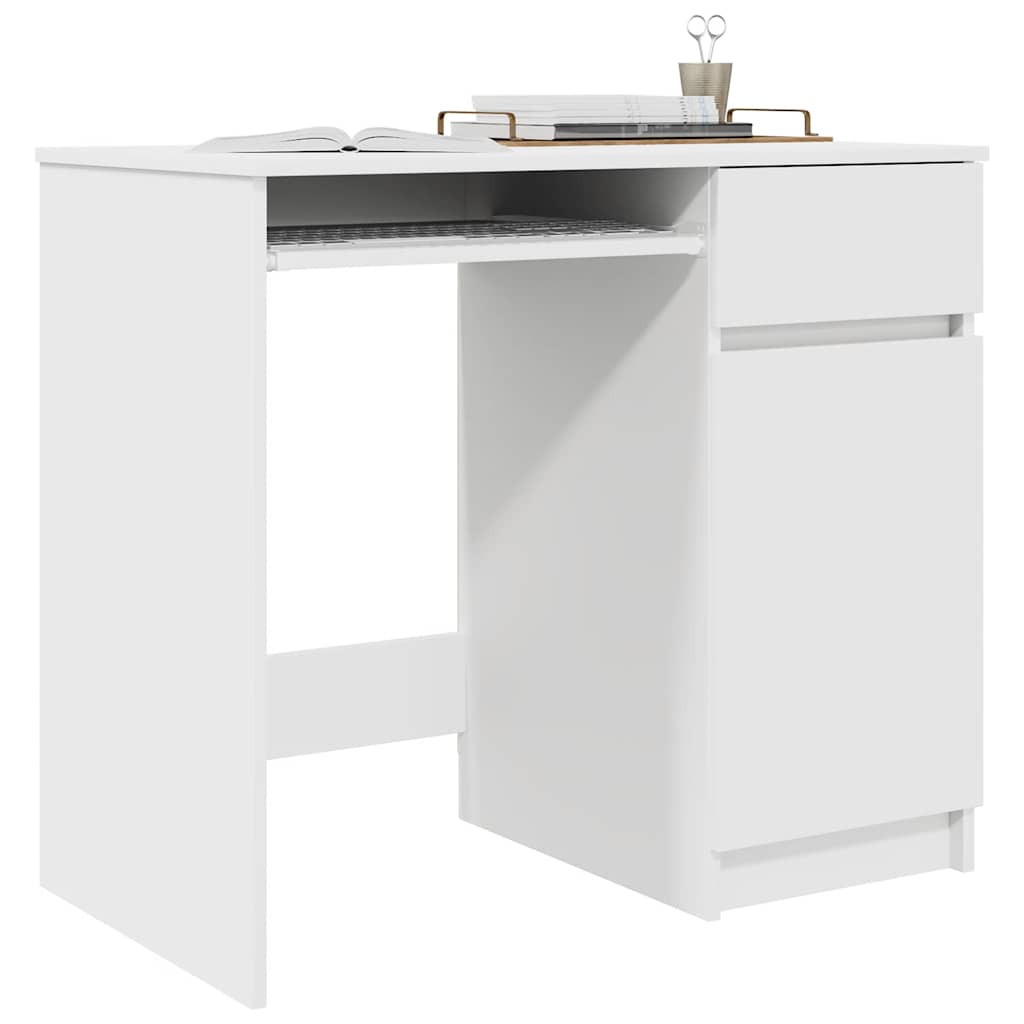 Scrivania Bianca 86x49x76 cm in Legno Multistrato