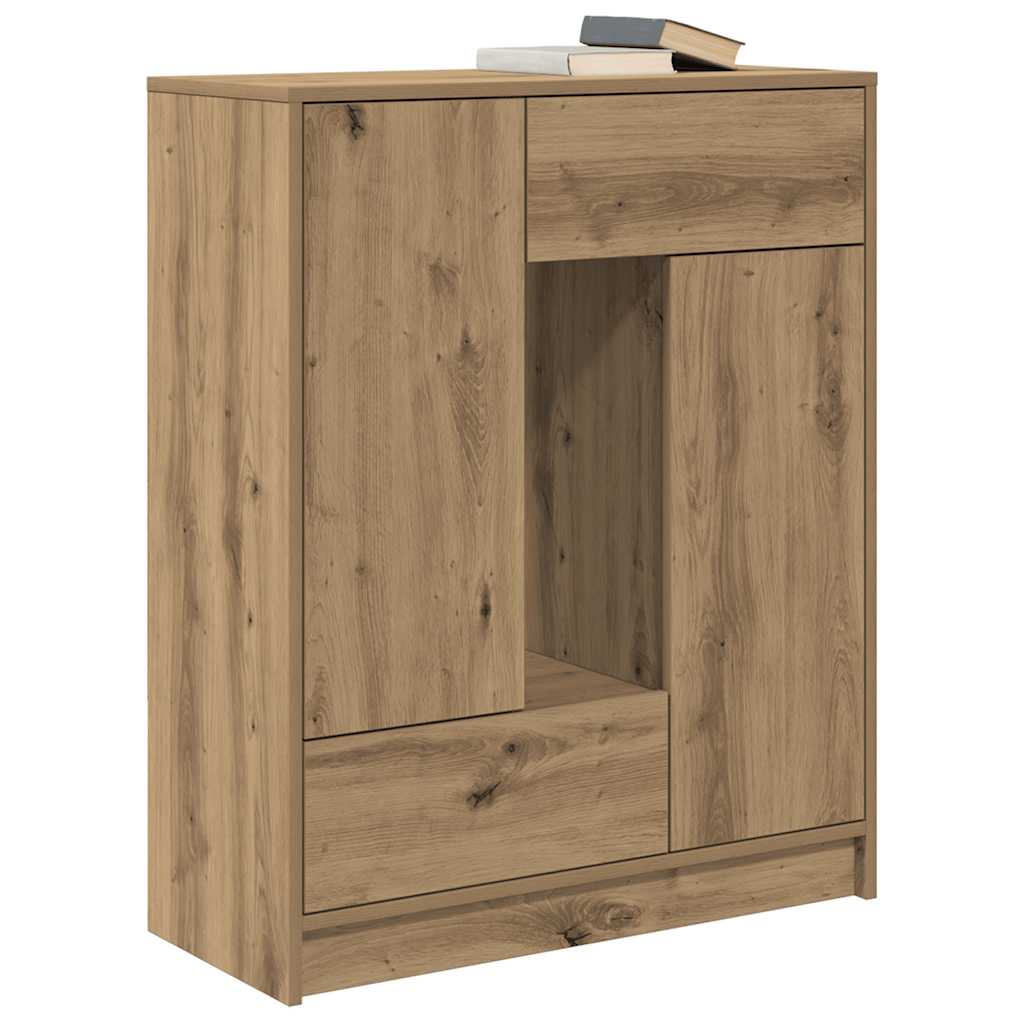 Credenza con Cassetti e Ante Rovere Artigianale 73x31x90 cm