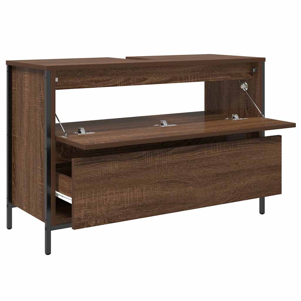 Mobile Lavabo da Bagno con Cassetti Rovere Marrone 90x34,5x60cm