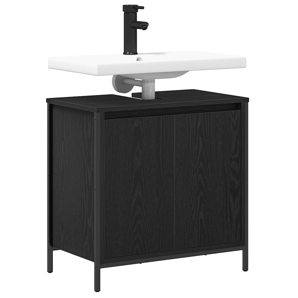 Mobile Lavabo da Bagno Nero 60x34,5x60 cm