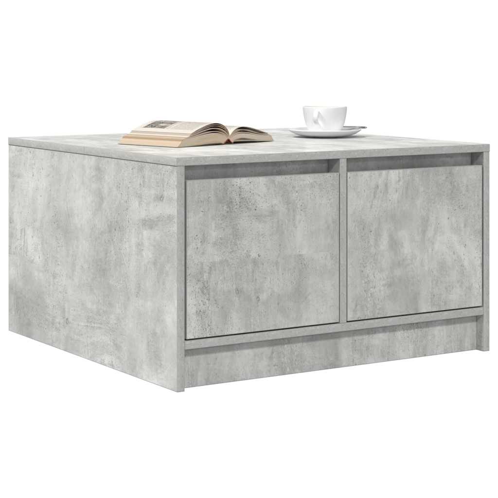 Tavolino da Salotto con Cassetti Grigio Cemento 70,5x70x40 cm