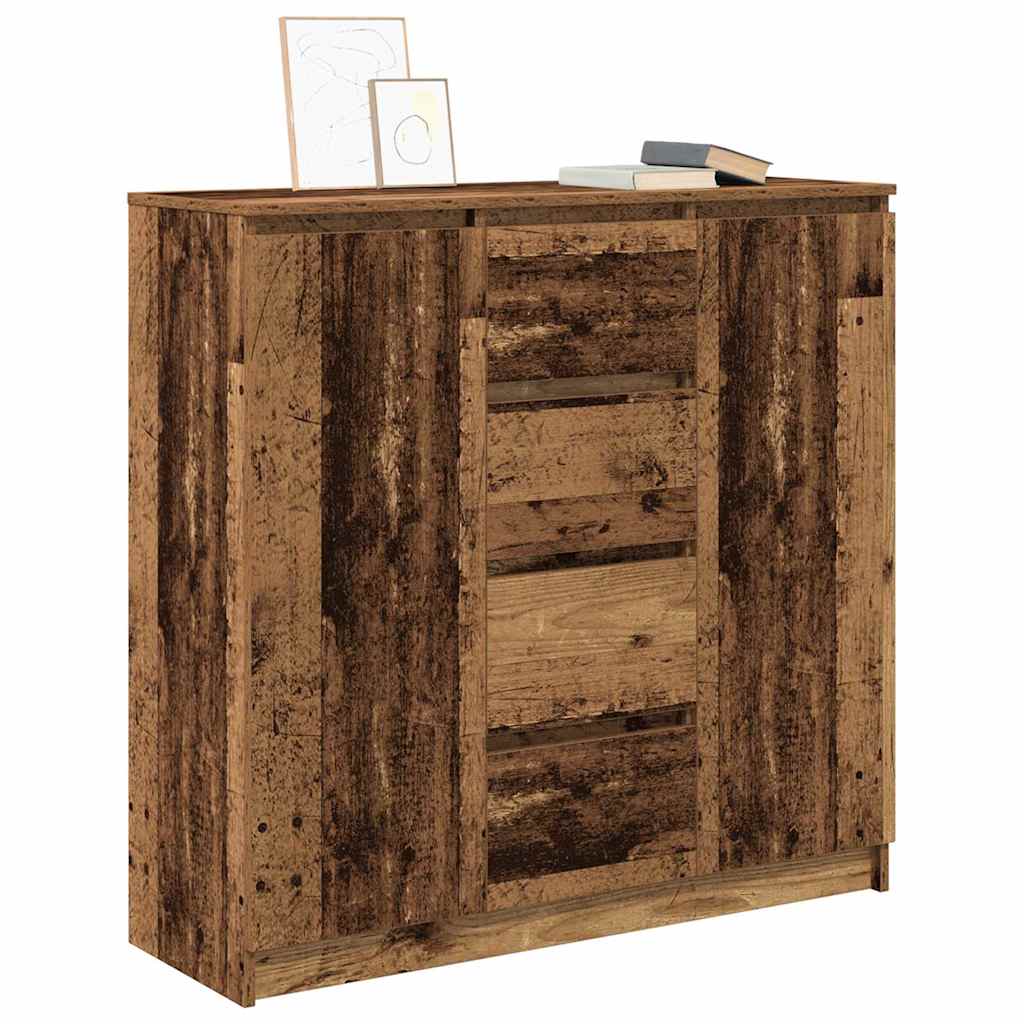 Credenza con Cassetti Legno Antico 100,5x35x98,5 cm Truciolato
