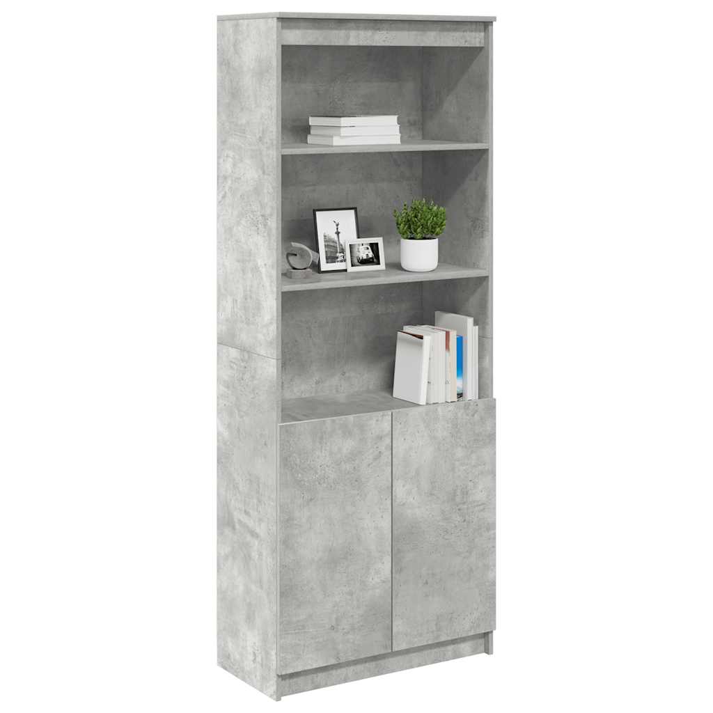 Credenza Grigio Cemento 70x35x180 cm in Legno Multistrato