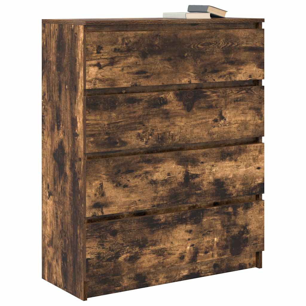 Credenza Rovere Fumo 80x35x99 cm in Legno Multistrato