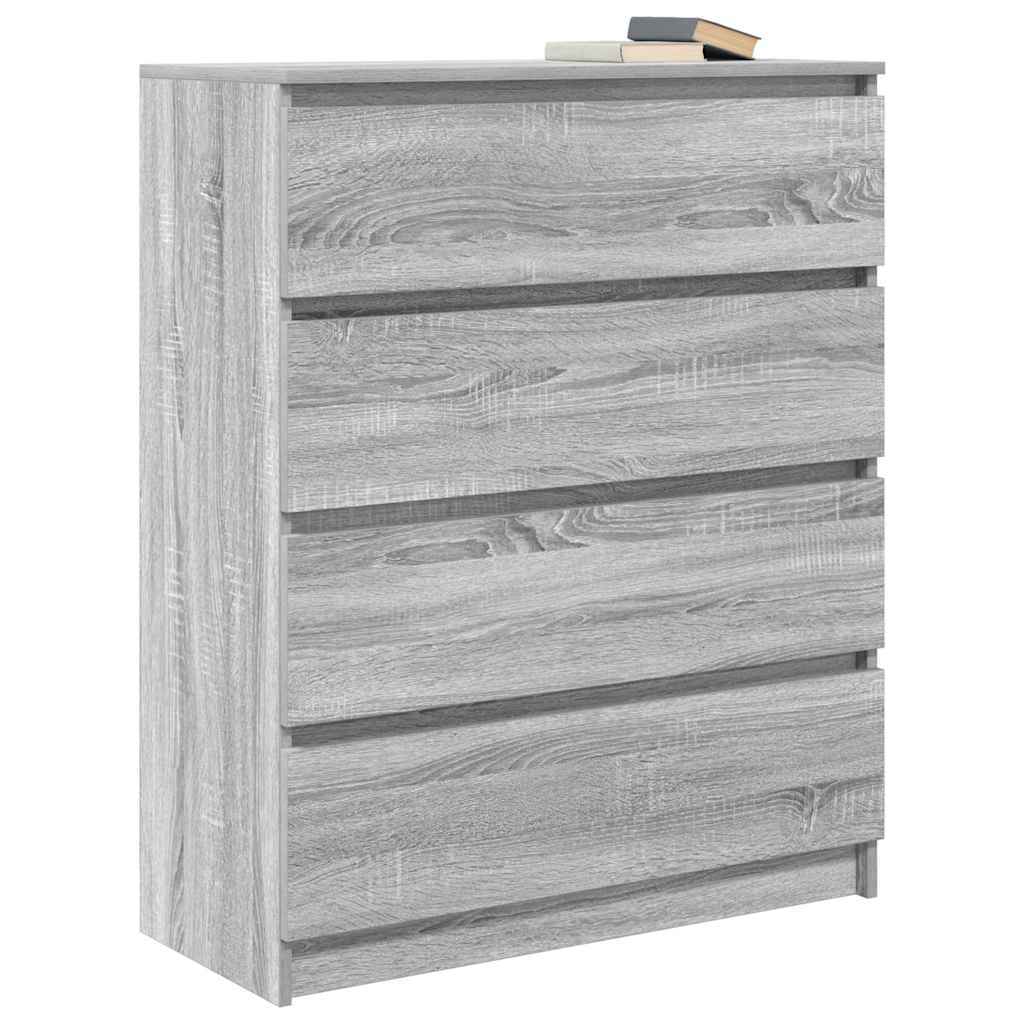 Credenza Grigio Sonoma 80x35x99 cm in Legno Multistrato