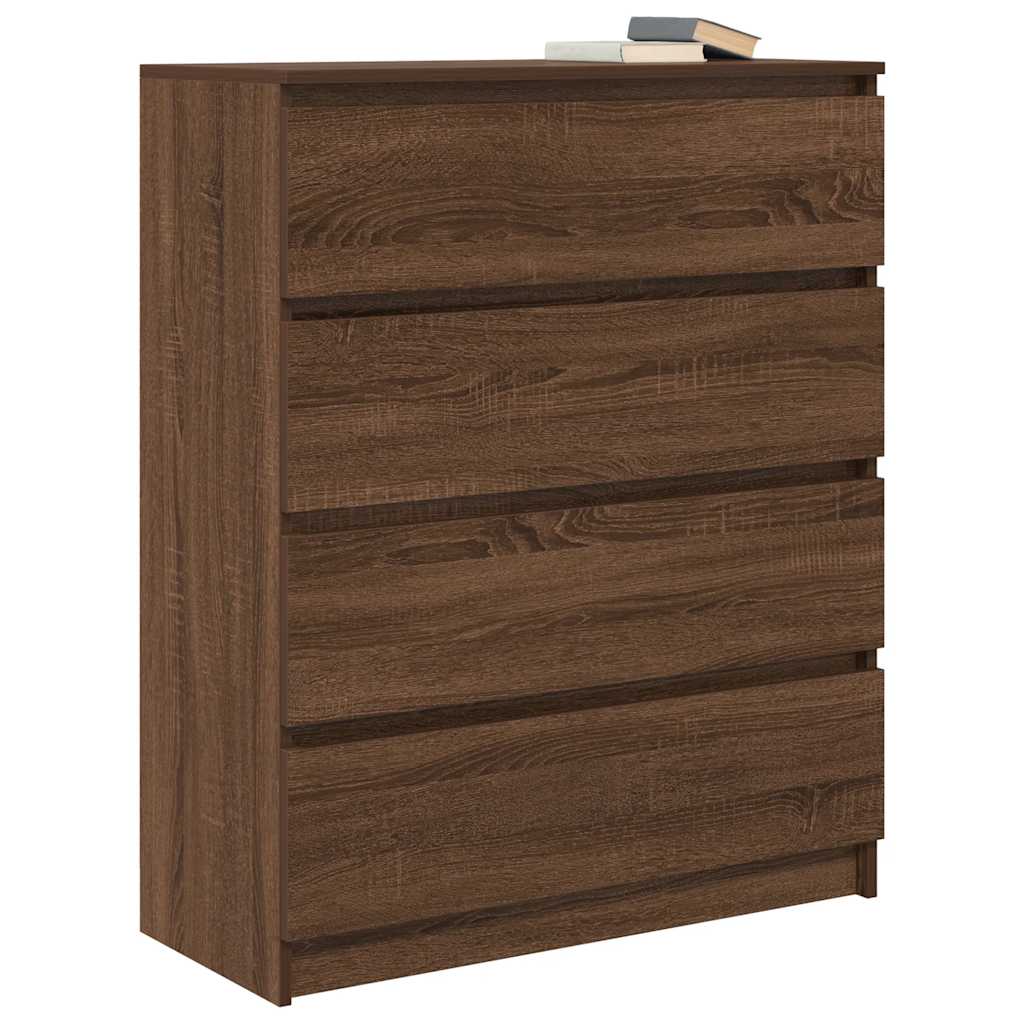 Credenza Rovere Marrone 80x35x99 cm in Legno Multistrato