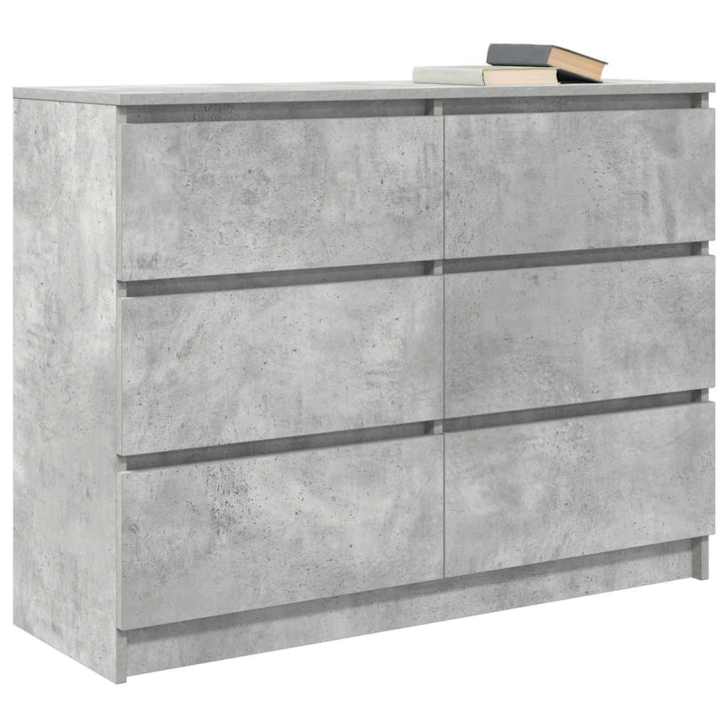 Credenza Grigio Cemento 100x35x76 cm in Legno Multistrato