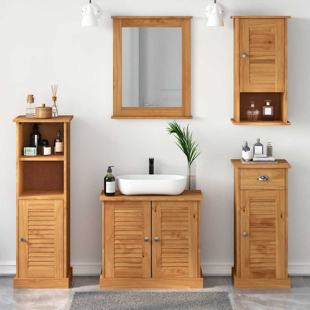 Set di mobili per il bagno con porta VIGO 5 pcs Marrone miele