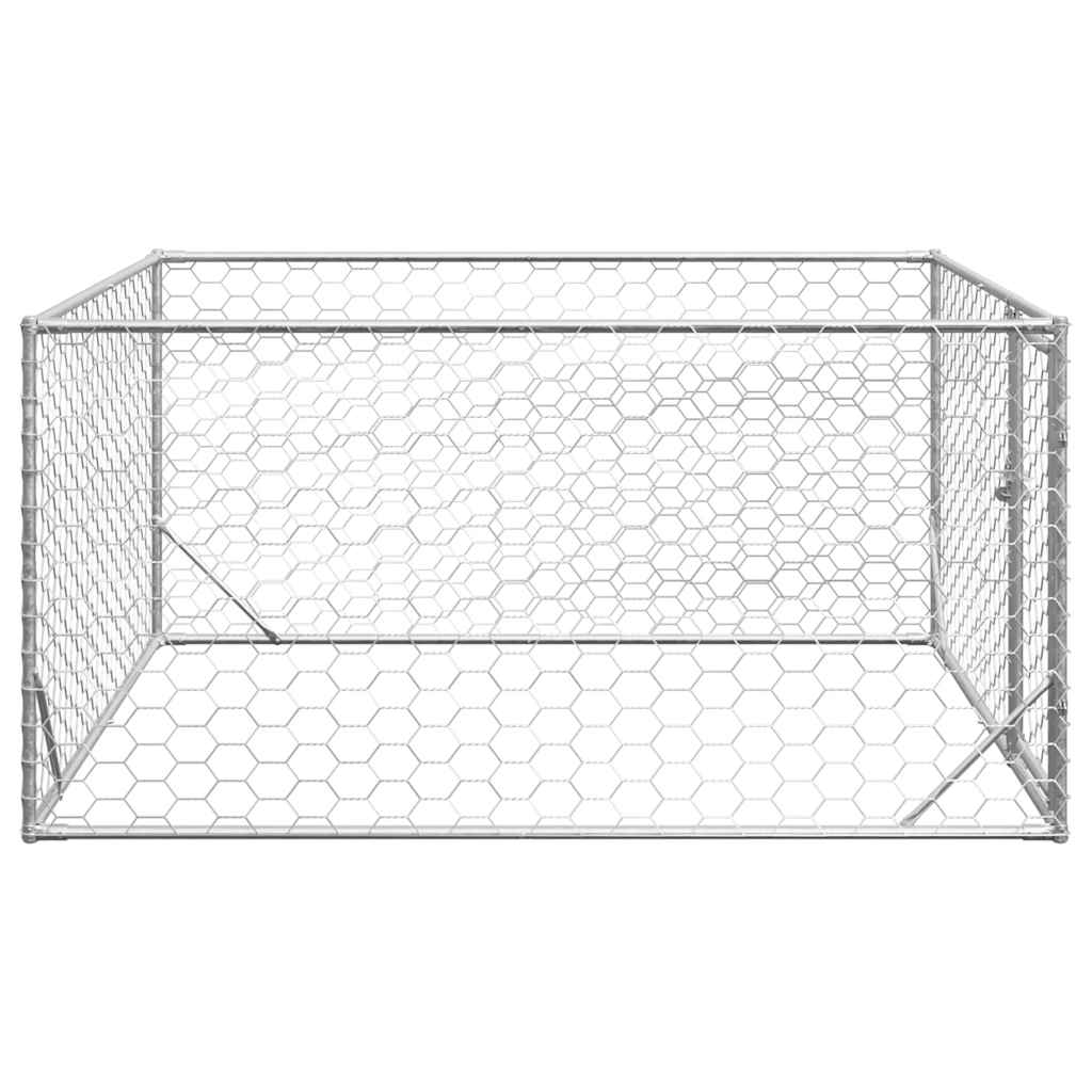Cuccia per Cani da Esterno con Porta 2x2x1 m Acciaio Zincato
