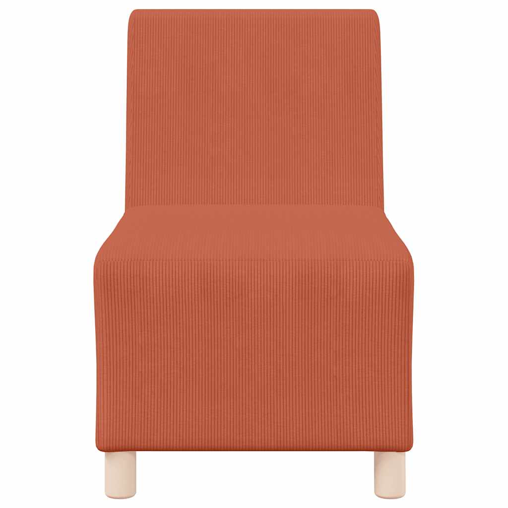 Divano Sedia Rosso Arancione 55 cm Tessuto di Velluto a Coste