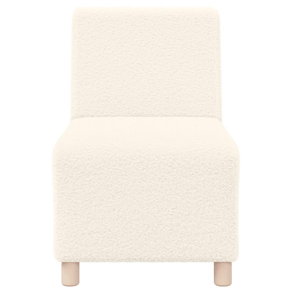 Divano Sedia Crema 55 cm Tessuto Riccio Effetto Lana