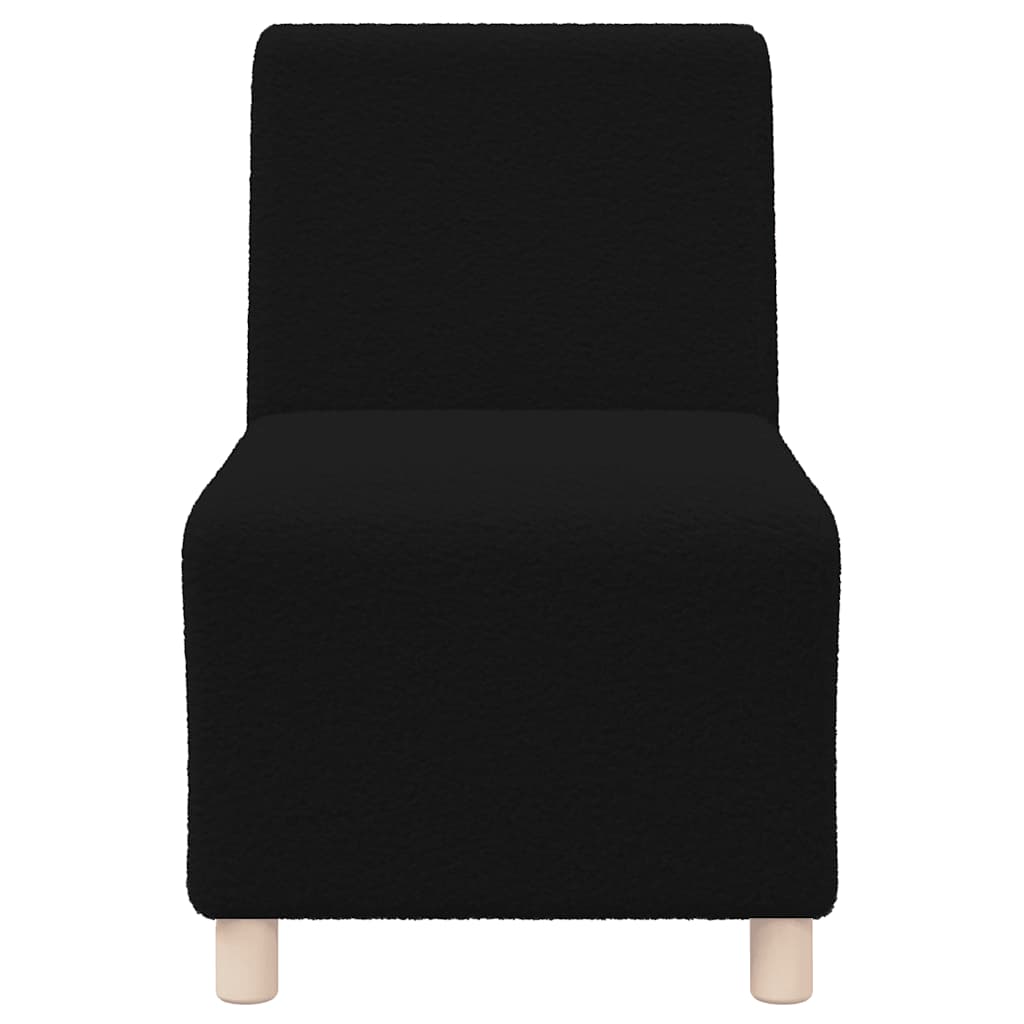 Divano Sedia Nero 55 cm Tessuto Riccio Simile alla Lana