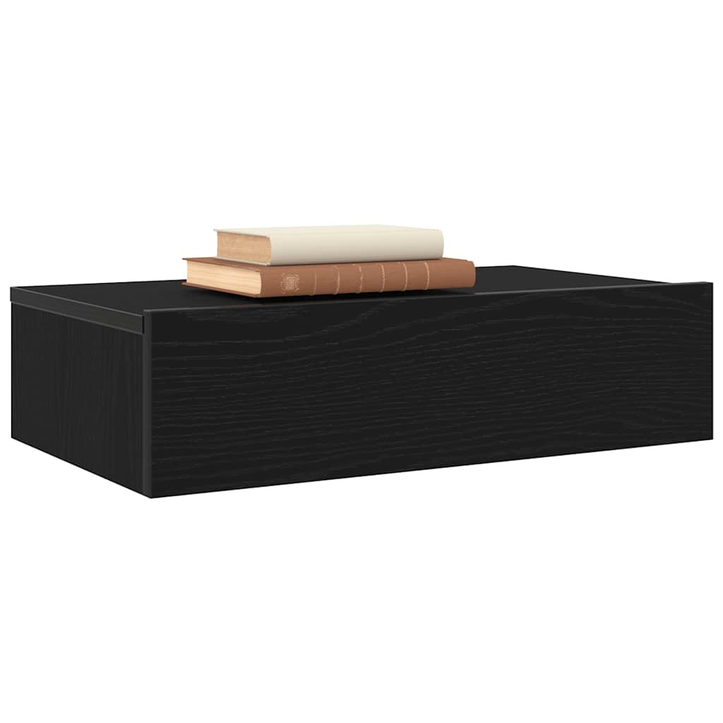 Mobile TV con luci a LED Rovere Nero 60x35x15,5 cm