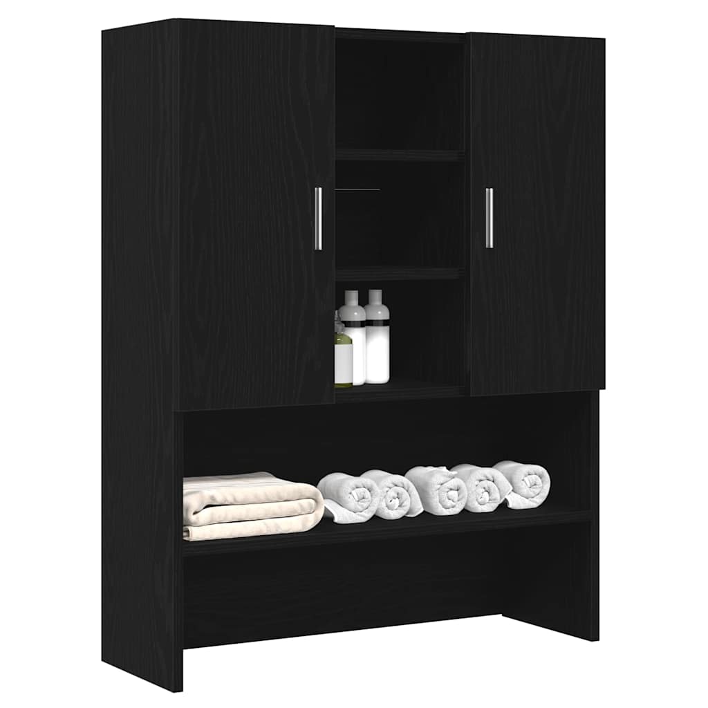 Mobile per Lavatrice Rovere Nero 70,5x25,5x90 cm