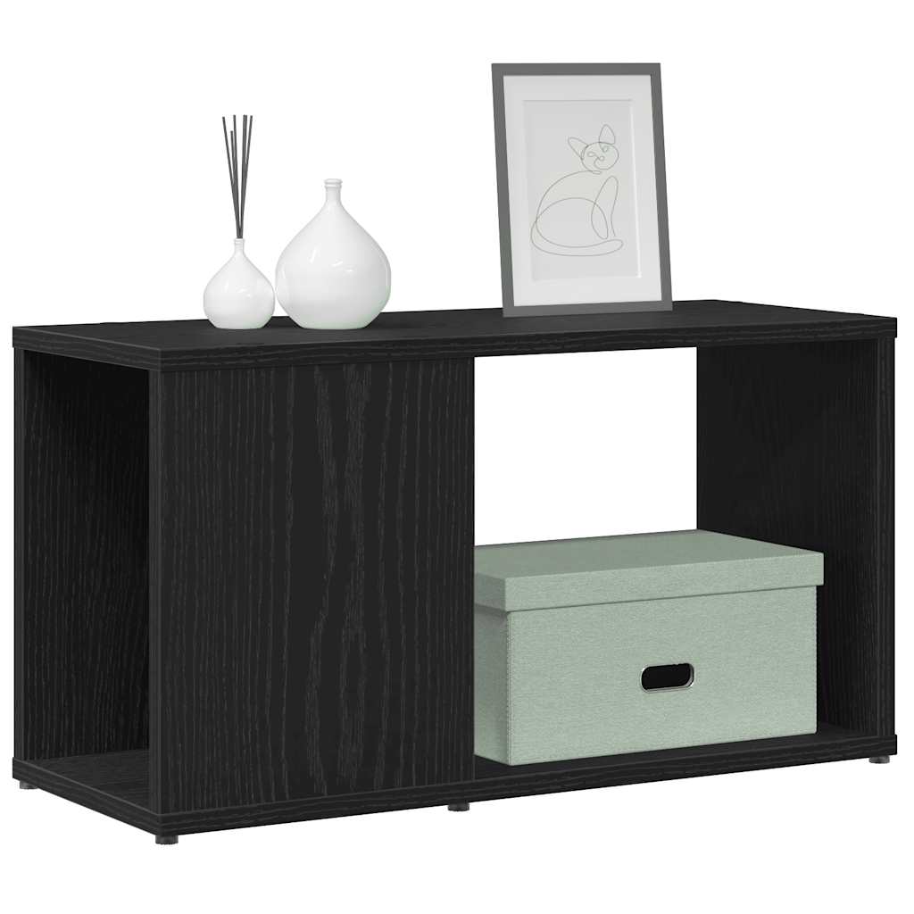 Mobile Porta TV Rovere Nero 60x24x32 cm in Legno Multistrato