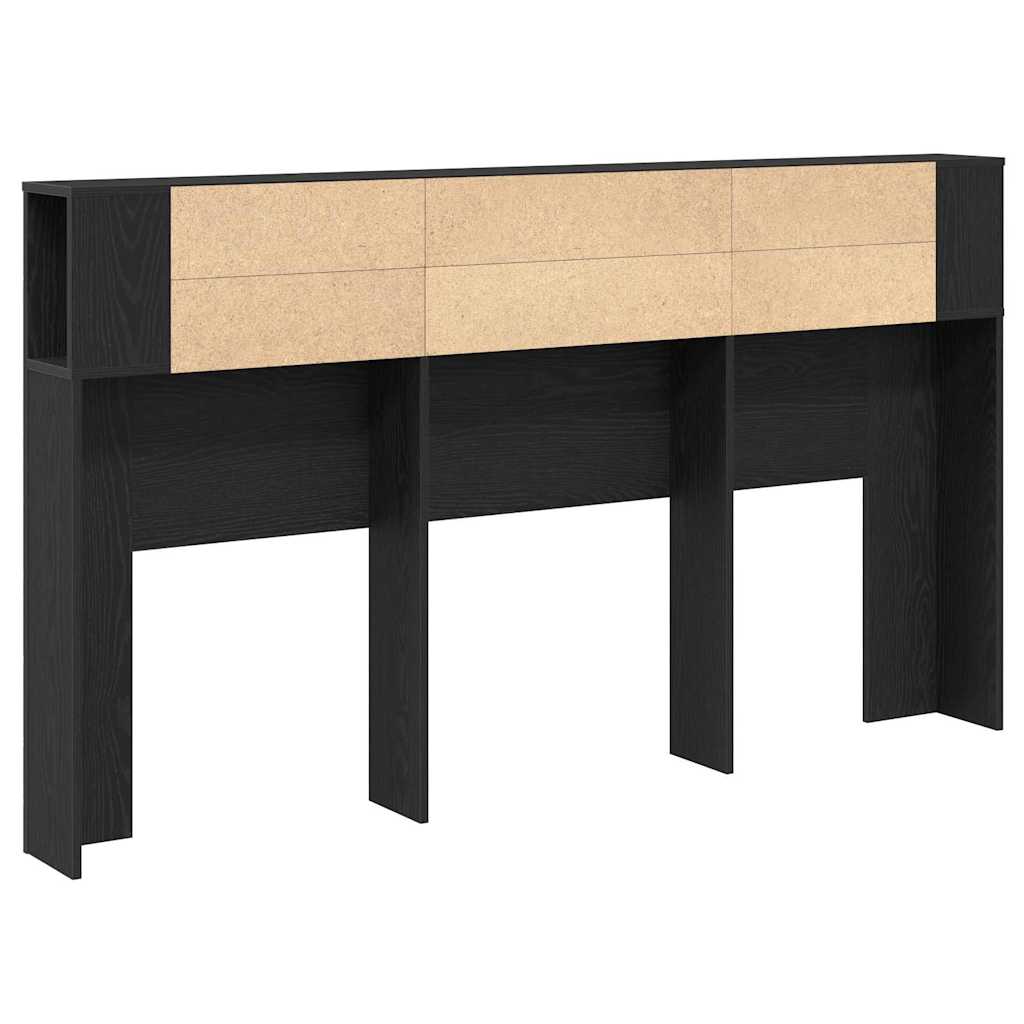 Testata del letto Rovere nero 180 x 18.5 x 102.5 cm