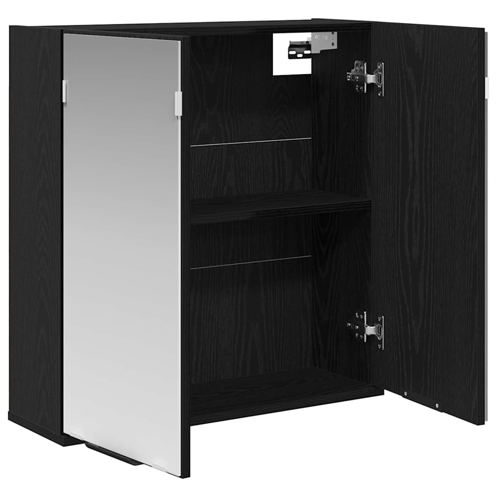 Mobiletto per specchio con porta Rovere Nero 64 x 20 x 67 cm