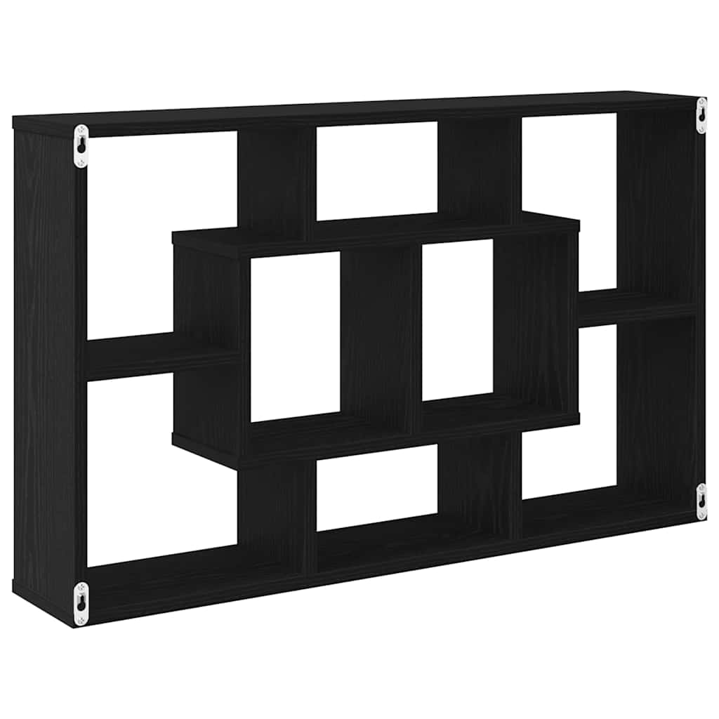 Scaffale da parete Rovere Nero 85 x 16 x 52,5 cm