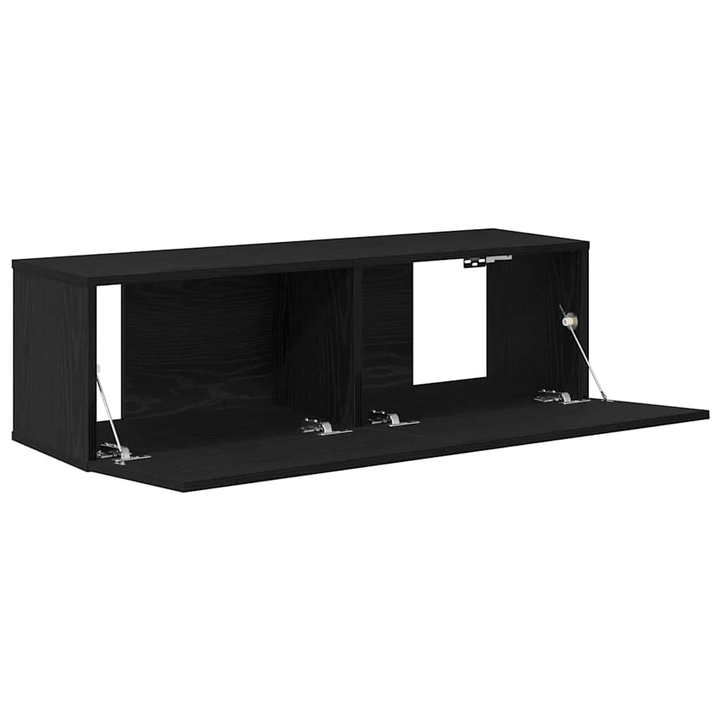 Mobile TV 2 pcs Nero 100 x 30 x 30 cm Legno multistrato