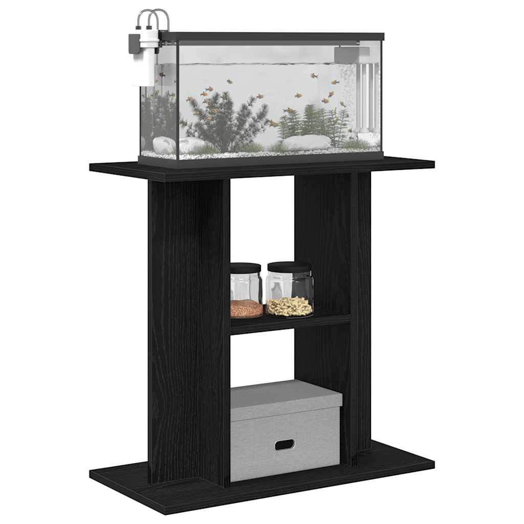 Supporto Acquario 60x30x60 cm Legno Multistrato Rovere Nero