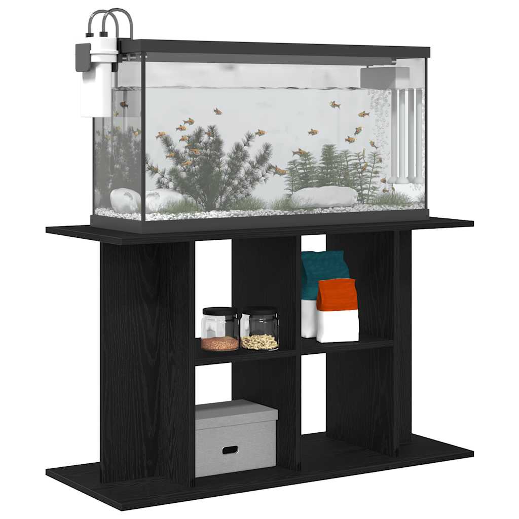 Supporto Acquario 100x40x60 cm Legno Multistrato Rovere Nero