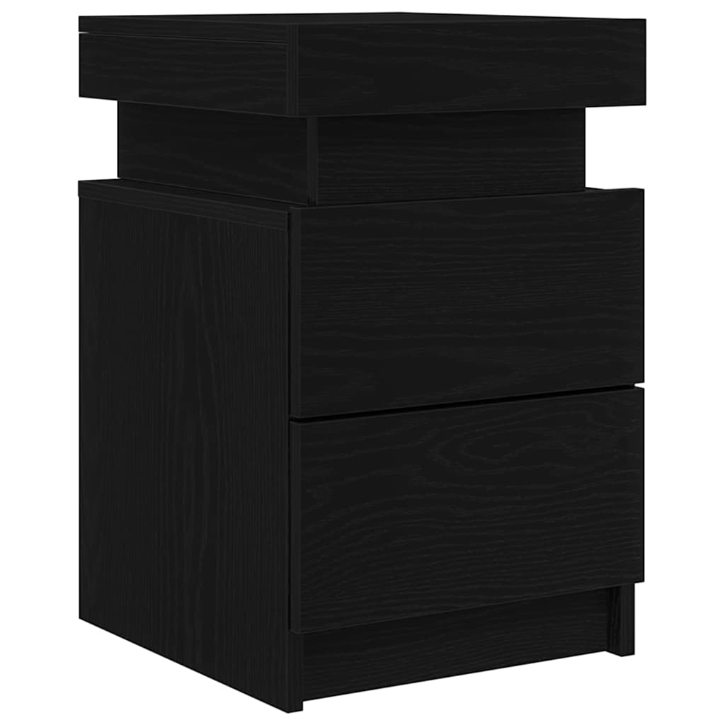 Armadio da Notte Rovere Nero 35 x 39 x 55 cm Legno multistrato
