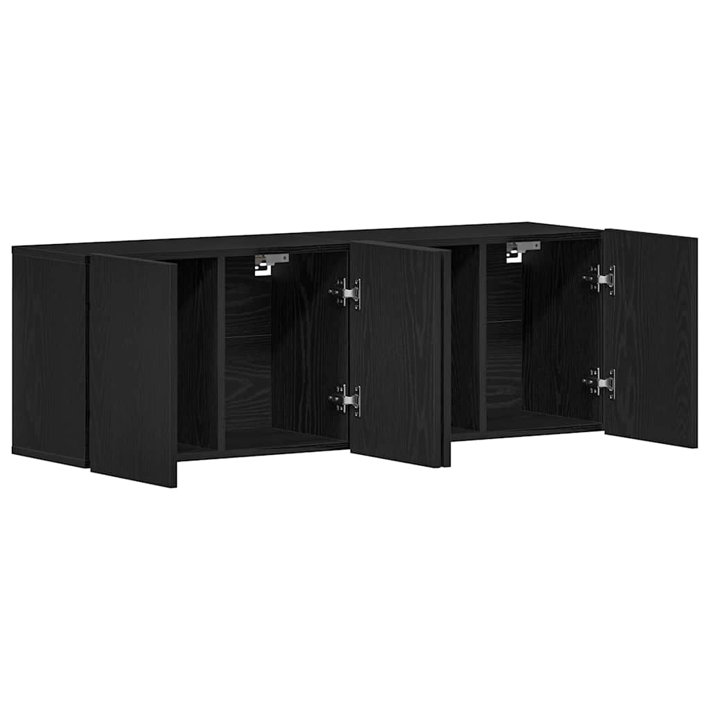 Mobili Porta TV 2 pz Rovere Nero 120x30x41 cm Legno di Argilla