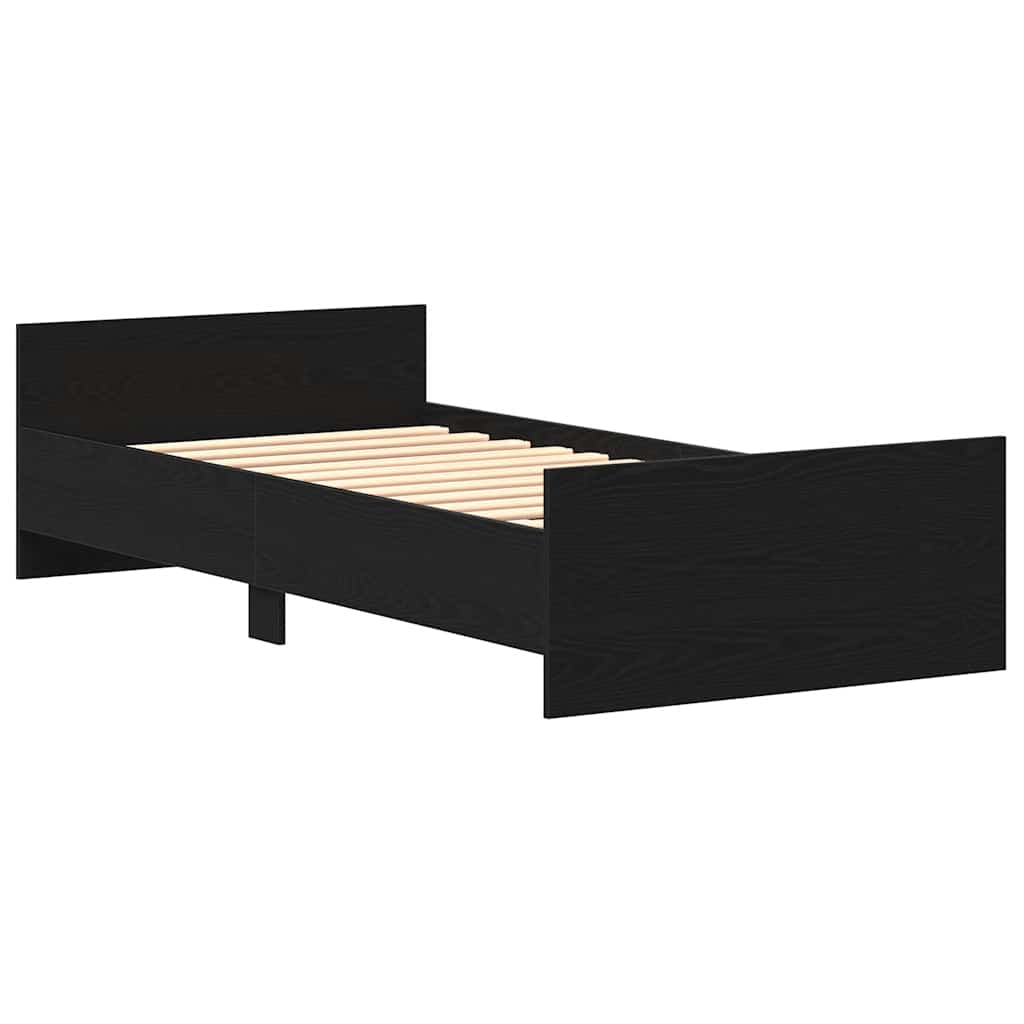 Giroletto senza Materasso Rovere Nero 75x190 cm in Truciolato