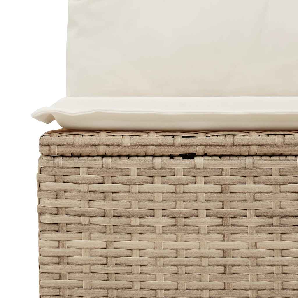 Set Divano da Giardino 2 pz con Cuscini Beige Polyrattan Acacia