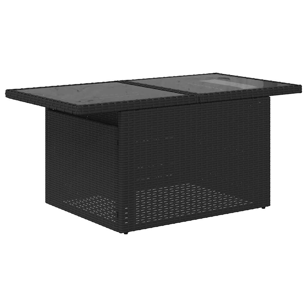 Set Divani da Giardino 10 pz con Cuscini Polyrattan Acacia Nero