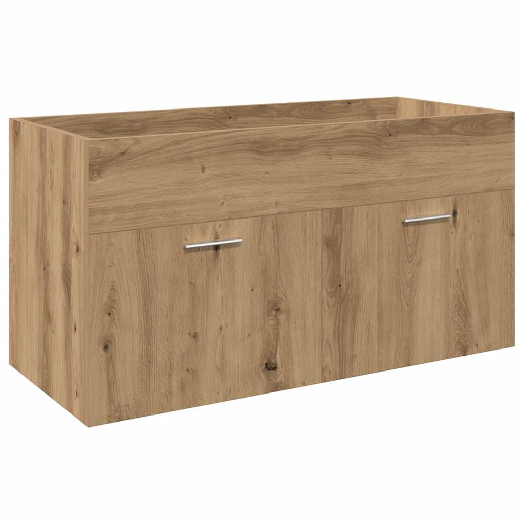Mobile Bagno Lavabo Integrato Rovere Artigianale in Truciolato