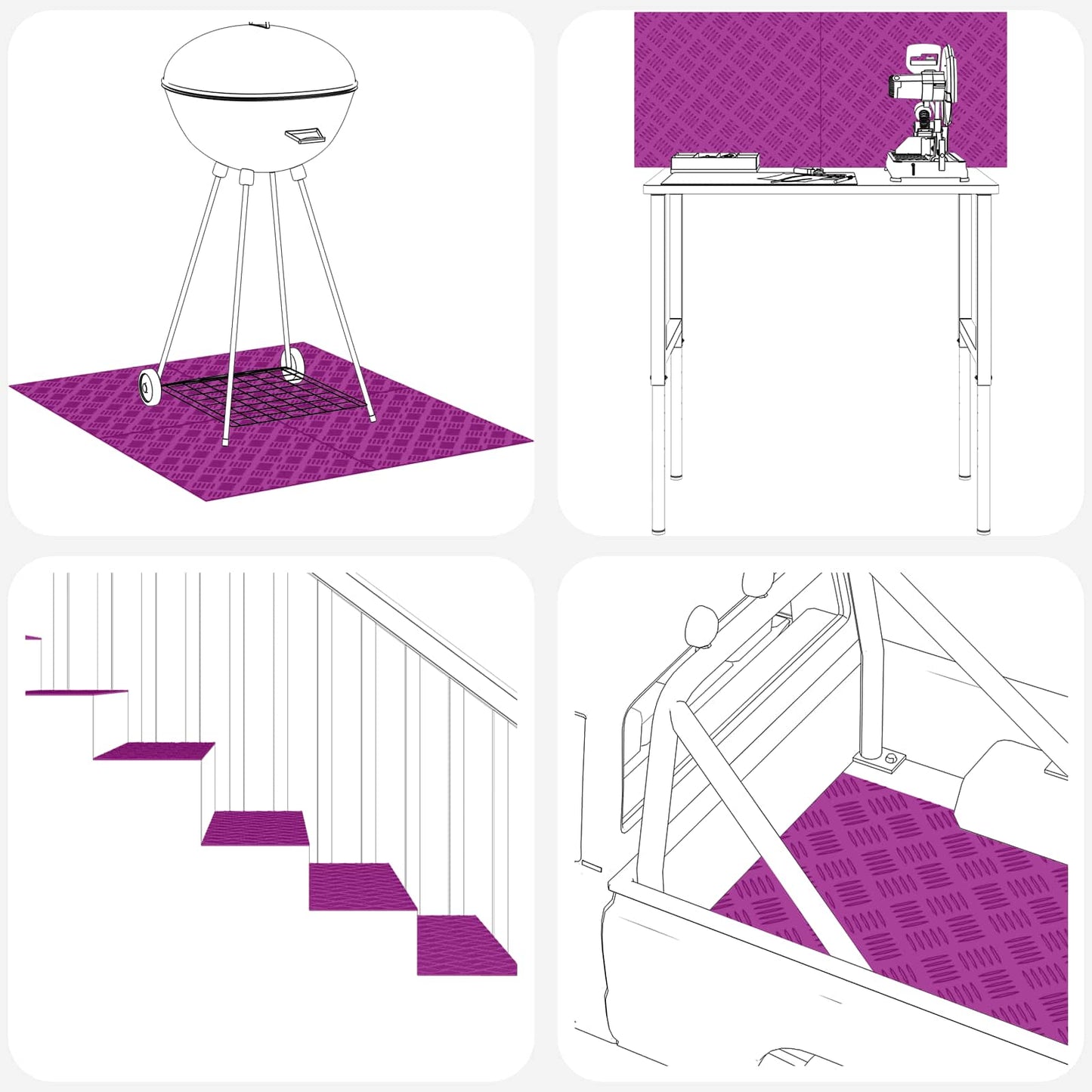 Gradini per Scale 4 pcs Argento 50 x 25 cm Alluminio