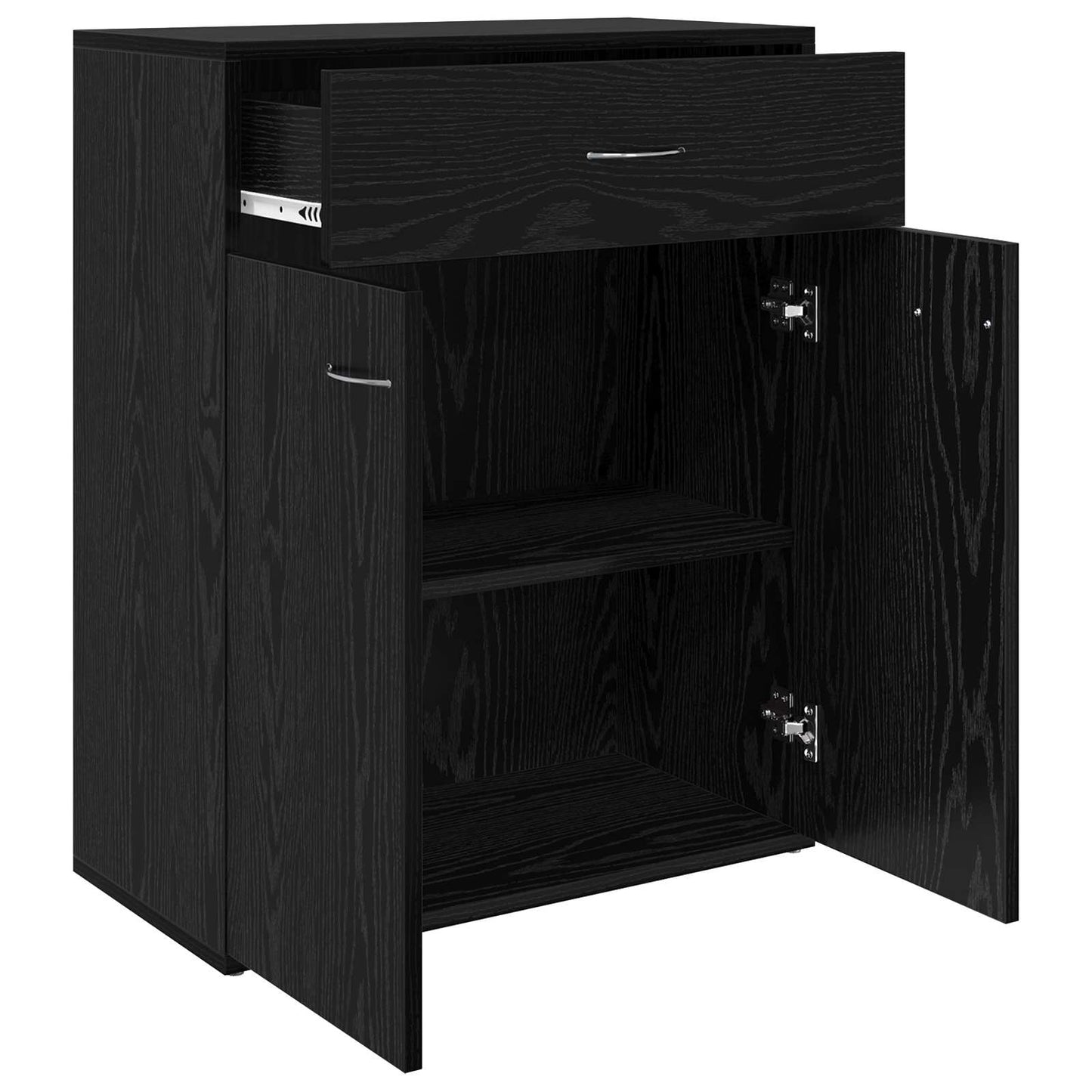 Credenza Rovere Nero 60 x 30 x 75 cm Legno multistrato