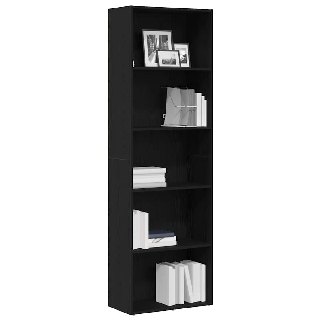 Libreria Rovere Nero 60x30x189 cm in Legno Multistrato