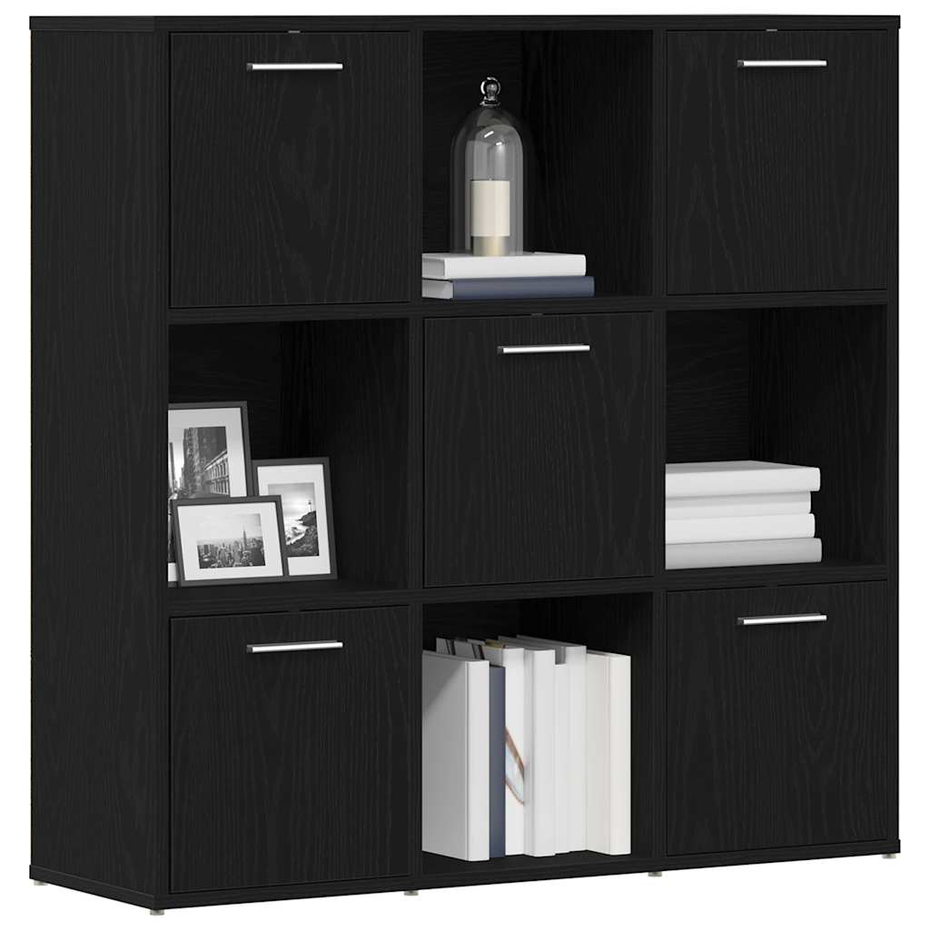 Libreria Rovere Nero 90x28x90 cm in Legno Multistrato