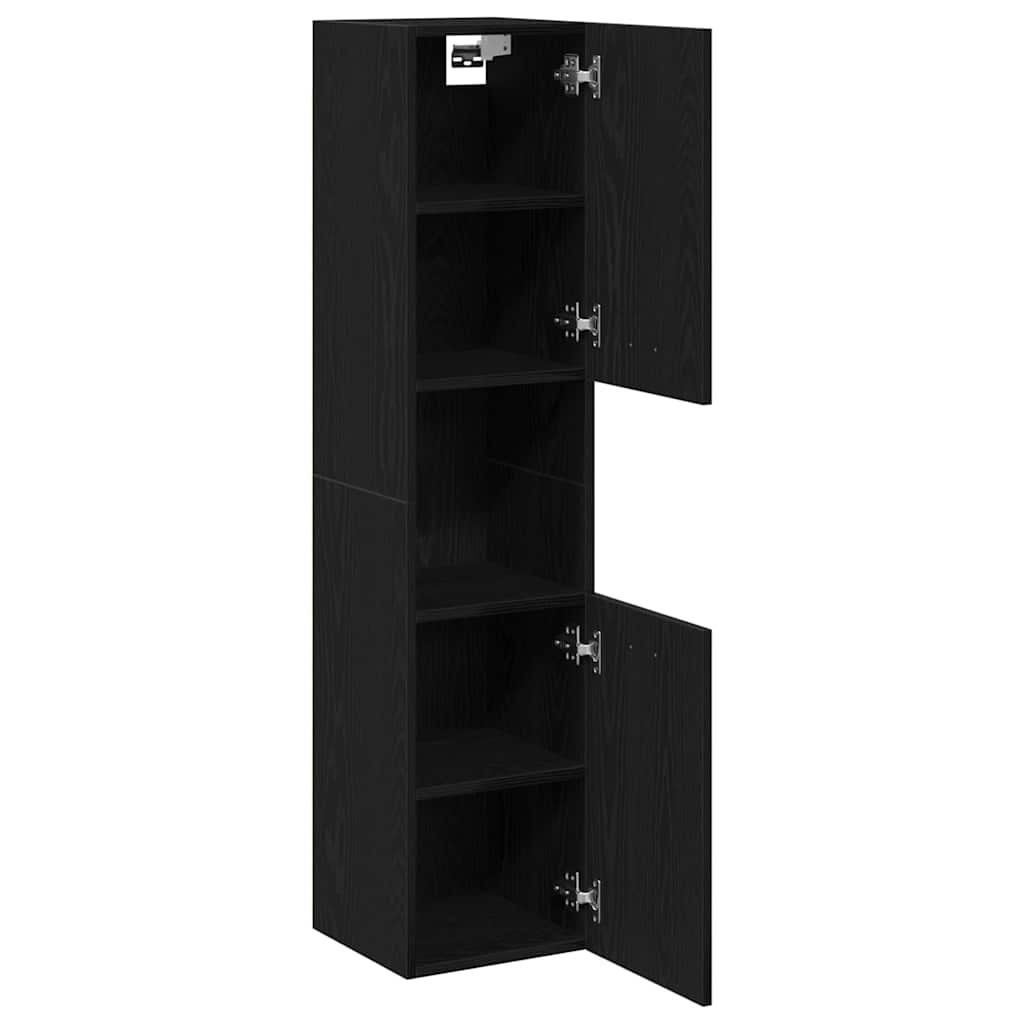 Mobile da Bagno Rovere Nero 30 x 30 x 130 cm Legno multistrato