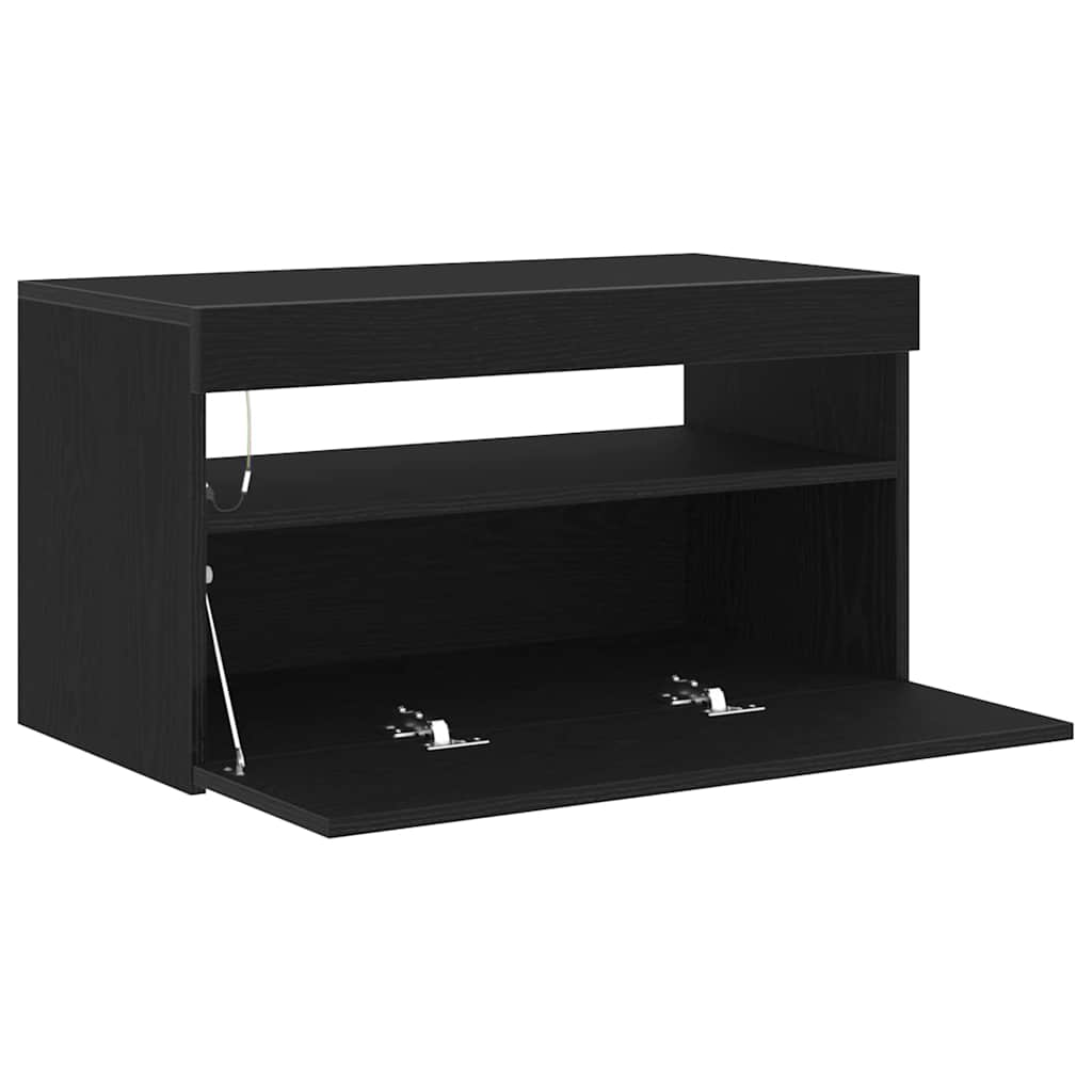 Mobile TV Rovere Nero 75 x 35 x 40 cm Legno multistrato