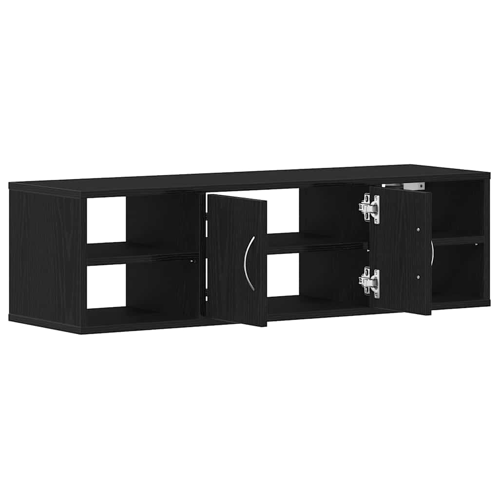 Scaffale da parete con lo scaffale Rovere Nero 102 x 30 x 29 cm