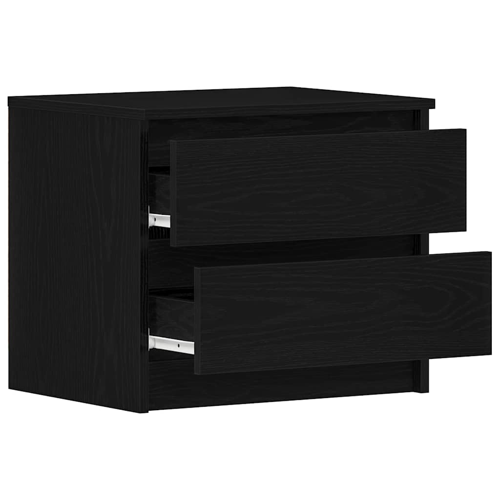 Armadio da Notte 2 pcs Rovere Nero 50 x 40 x 43,5 cm