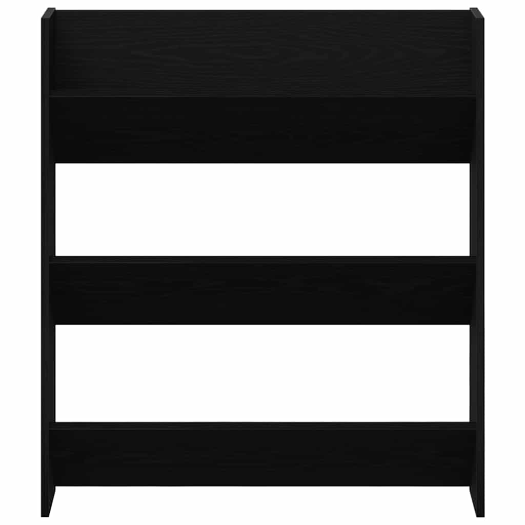 Mobile per scarpe Rovere Nero 80 x 18 x 90 cm Legno multistrato