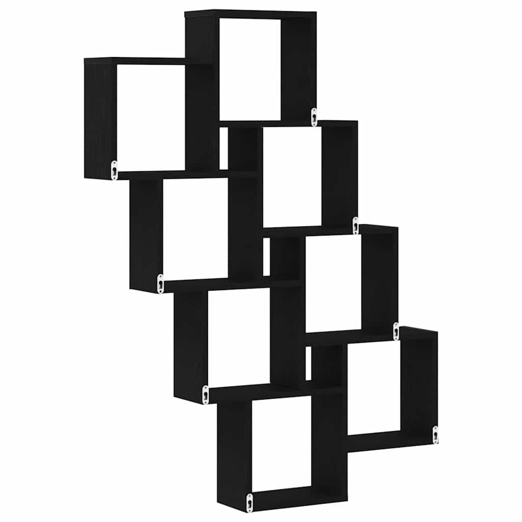Scaffale da parete Rovere Nero 90 x 15 x 119,5 cm