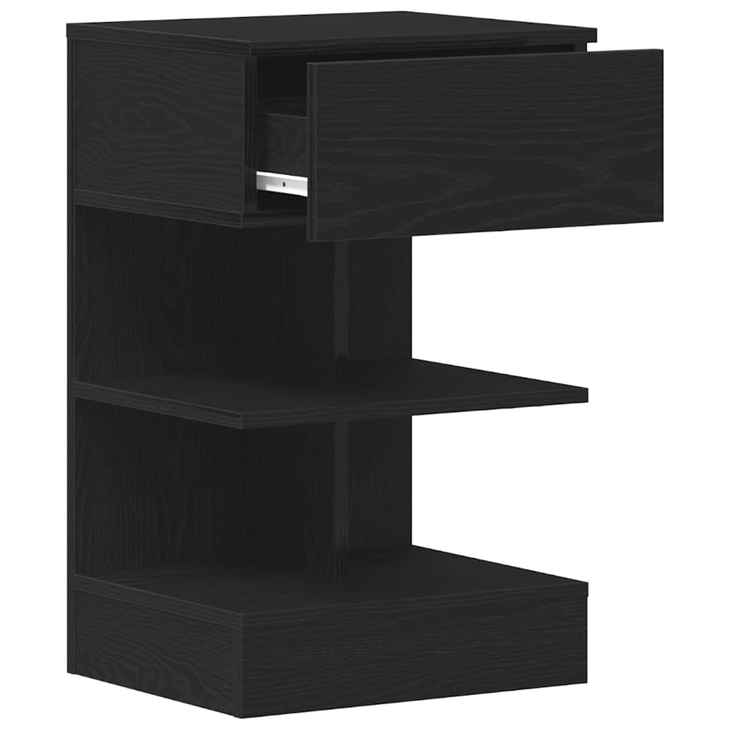 Armadio da Notte Rovere Nero 40 x 35 x 65 cm Legno multistrato