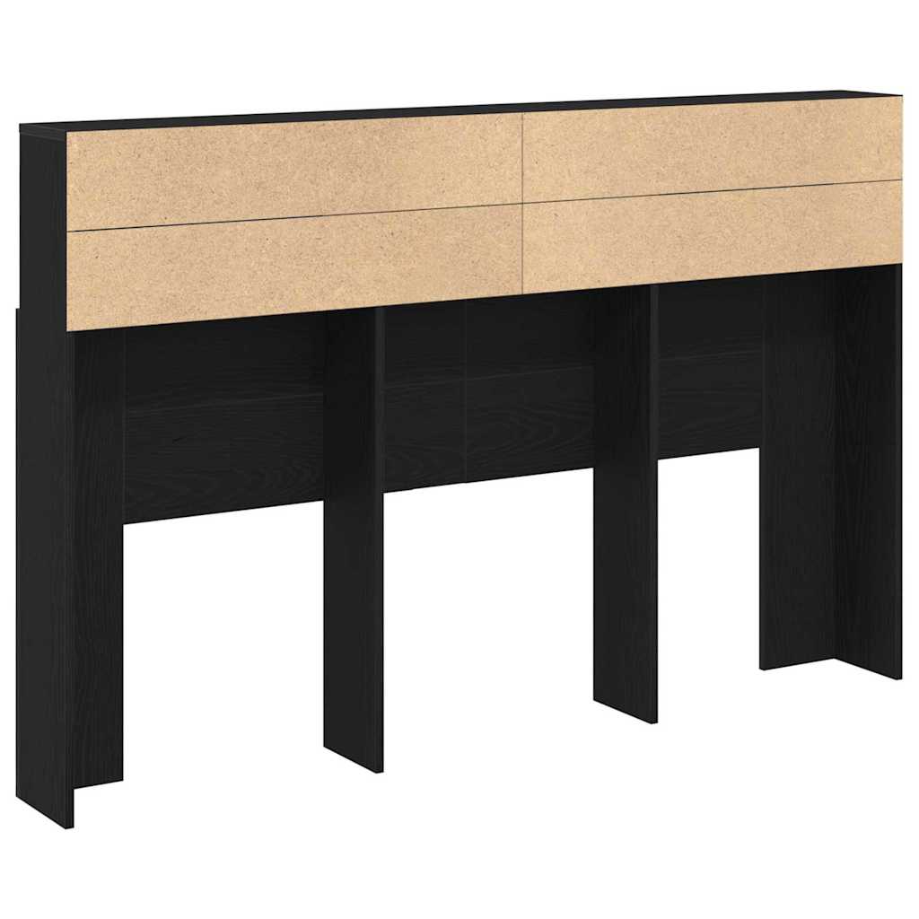 Testata del letto con testiera Rovere Nero 160 x 19 x 103,5 cm