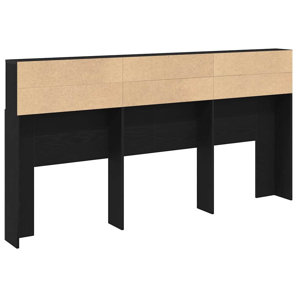 Testata del letto con testiera Rovere Nero 200 x 19 x 103,5 cm