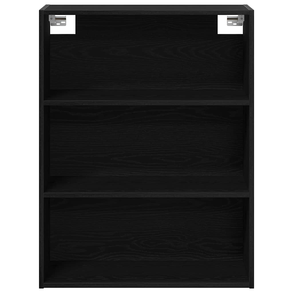 Armadio da Muro Appeso Rovere Nero 69.5 x 32.5 x 90 cm